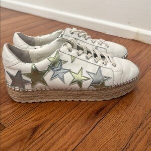 Marc Fisher White Sneakers with Star Accents